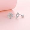 Flash Diamond Four-leaf Clover Earrings Female Screw Buckle Hollow Lucky Grass Earrings