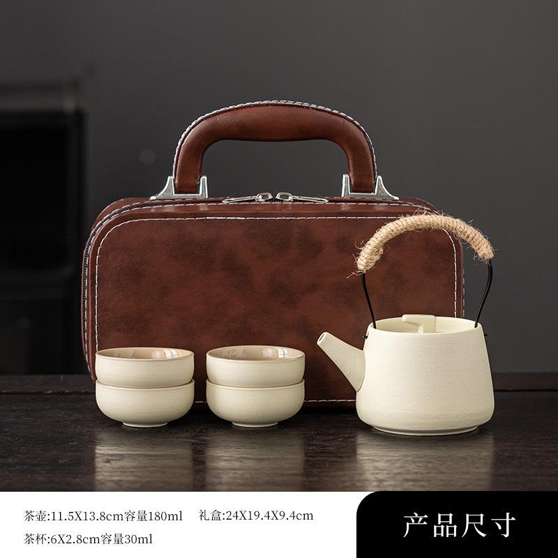 Travel tea set portable one pot four cups camping equipment printing business gift activity gift box