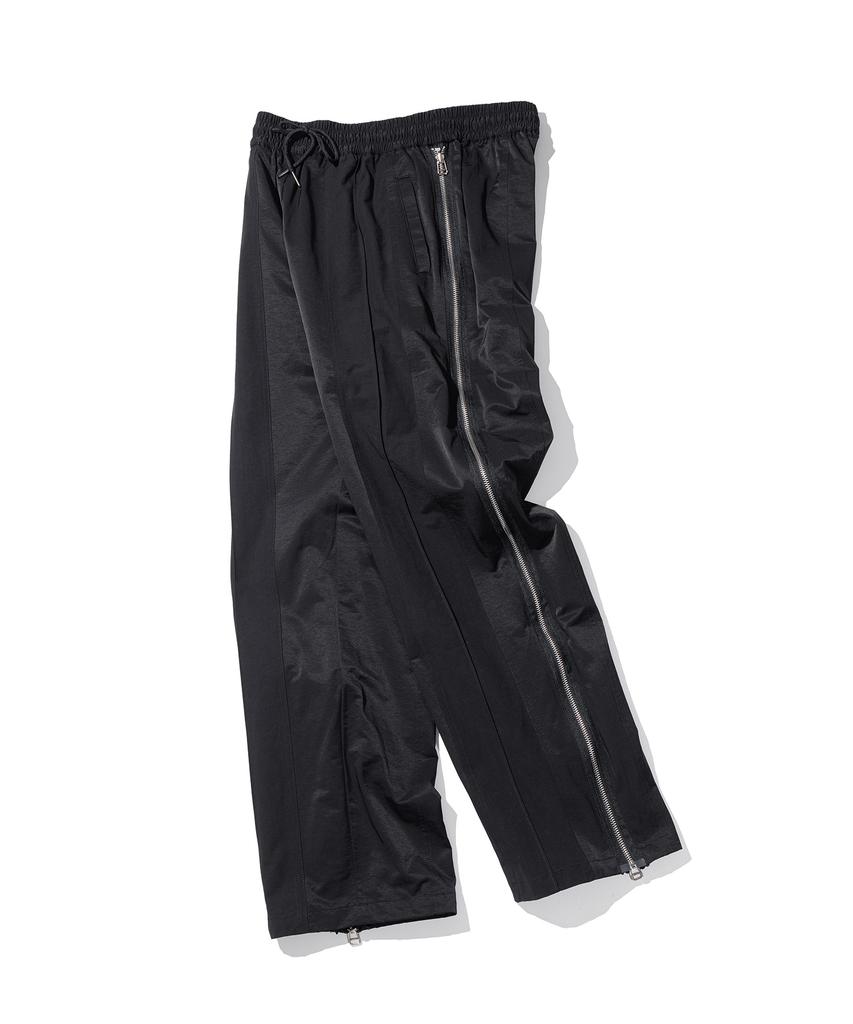 MASSNOUN Double Line Zipper Track Pants Mshtp003-Bk