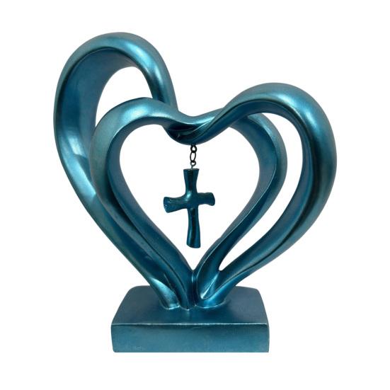 Настольное украшение Устойчивое основание Форма сердца Фигурка из смолы Декор для рабочего стола с сентиментальным стихотворением На свадьбу нужно трое Подарок на годовщину свадьбы