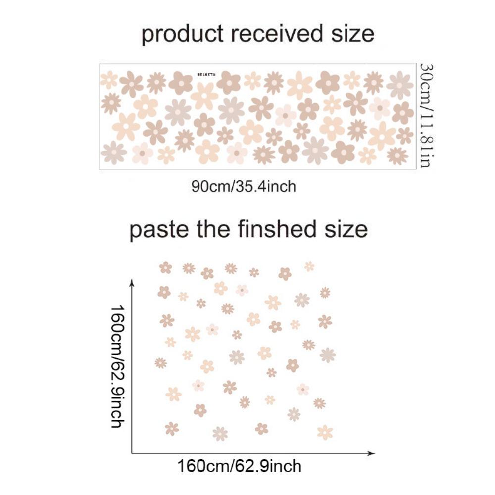 Boho Flowers Wall Stickers Watercolor Wall  Art INS Murals  Nursery Kindergarden