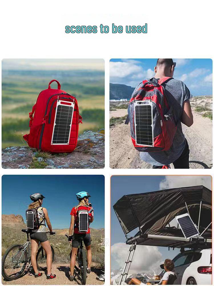 Система электропитания для наружного применения на монокристаллической солнечной панели мощностью 10 Вт с платой защиты от перенапряжения для прямой зарядки мобильных телефонов.