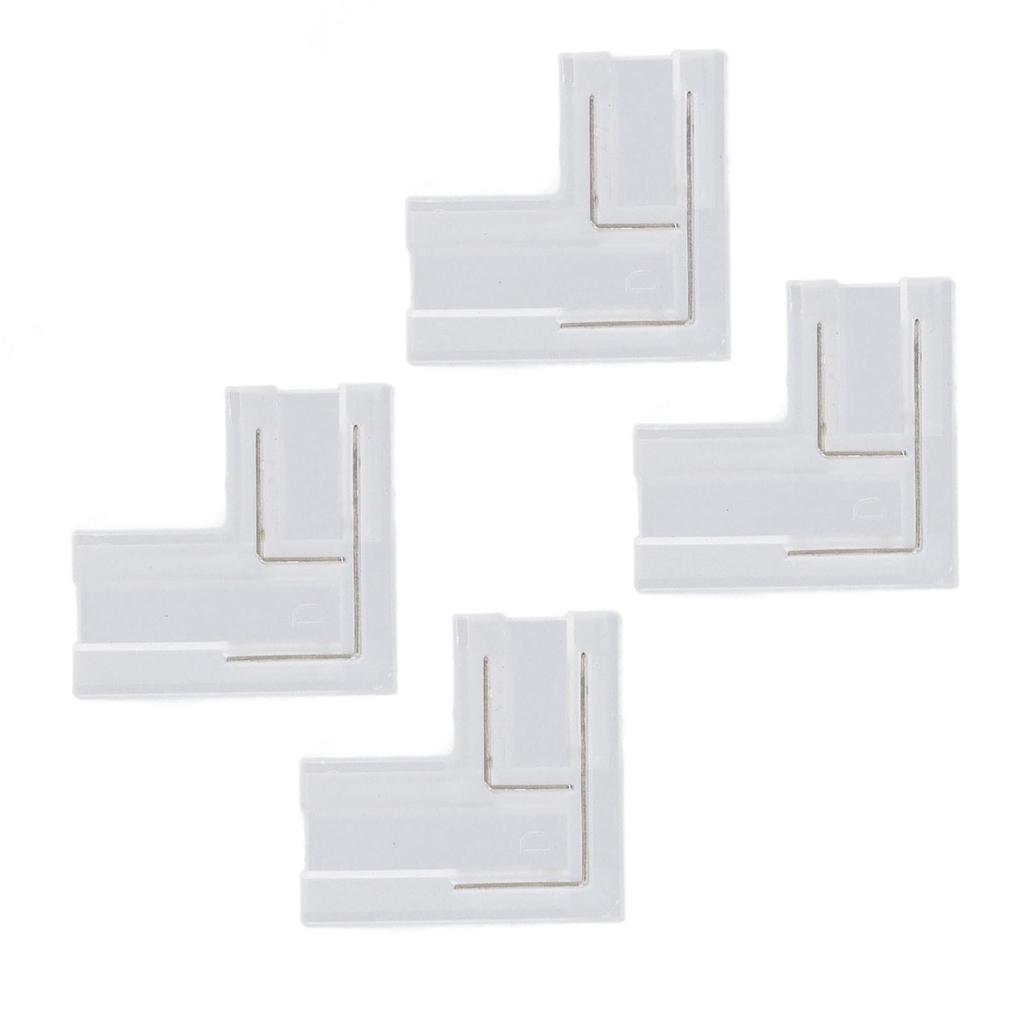 20Pcs FCOB COB Connector Transparent L Corner Shaped 8mm 0.31in 2 Pin V+v‑ Single Color LED Strip Connector