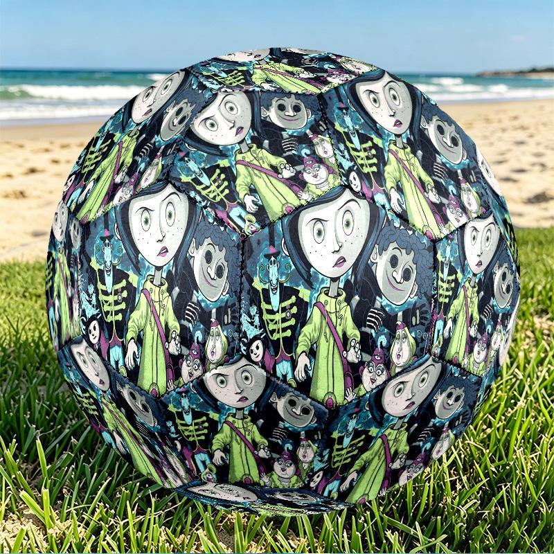 Coraline Print Size 5 Soccer Ball, PU Wear Resistant Football for Match Training and Daily Practice, Birthday Gift for Soccer Fans