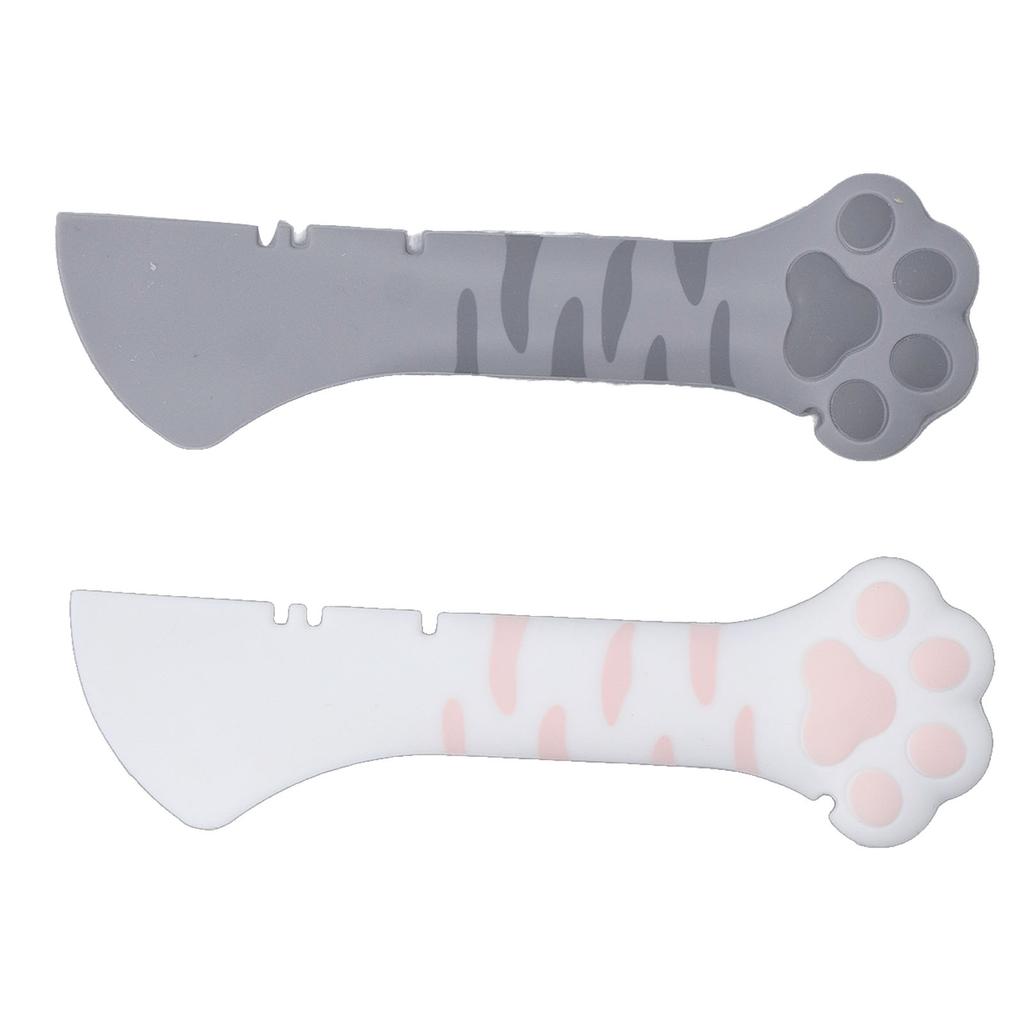 2 шт. Ложка для кошачьего корма, безопасная, прочная, силиконовая, изогнутая головка, экономящая усилия, портативная открывалка для кошачьего корма