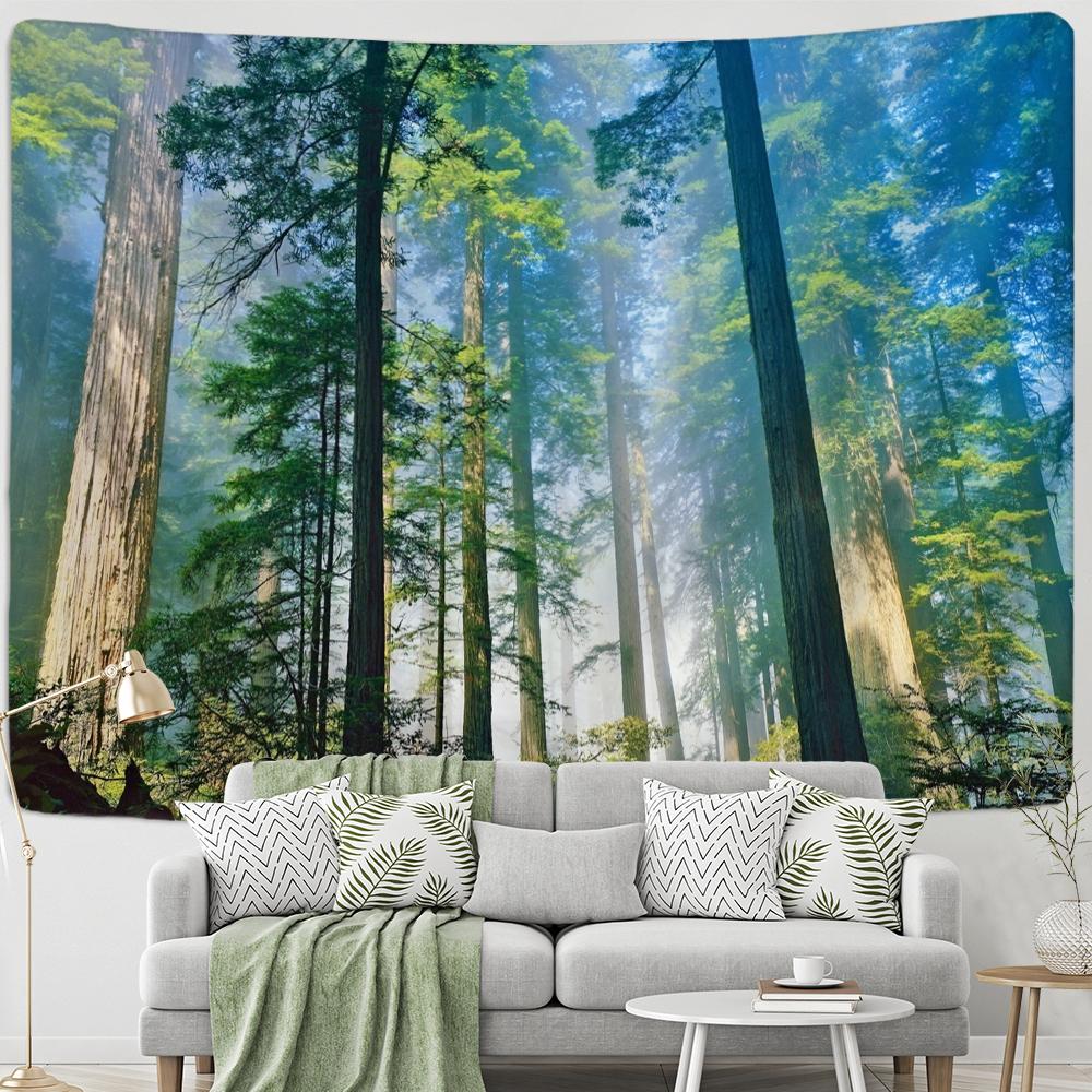 Снежная гора лес картина маслом гобелен настенный гобелен хиппи богемный психоделический тапиз комната гостиная декор