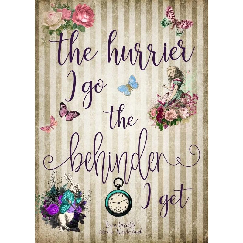 Cartoon Retro Colored Alice In Wonderland Inspirational Quote Poster Canvas Painting Wall Art for Living Room Kids Home Decor