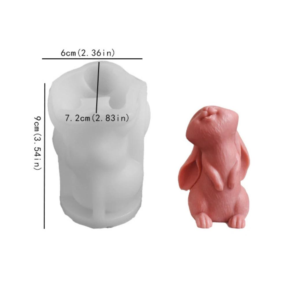 Силиконовые формы для свечей в виде пасхального кролика, держащие 3D-розу, инструмент для изготовления гипса, животные, смоляные формы, подарки ручной работы на день рождения, домашний декор