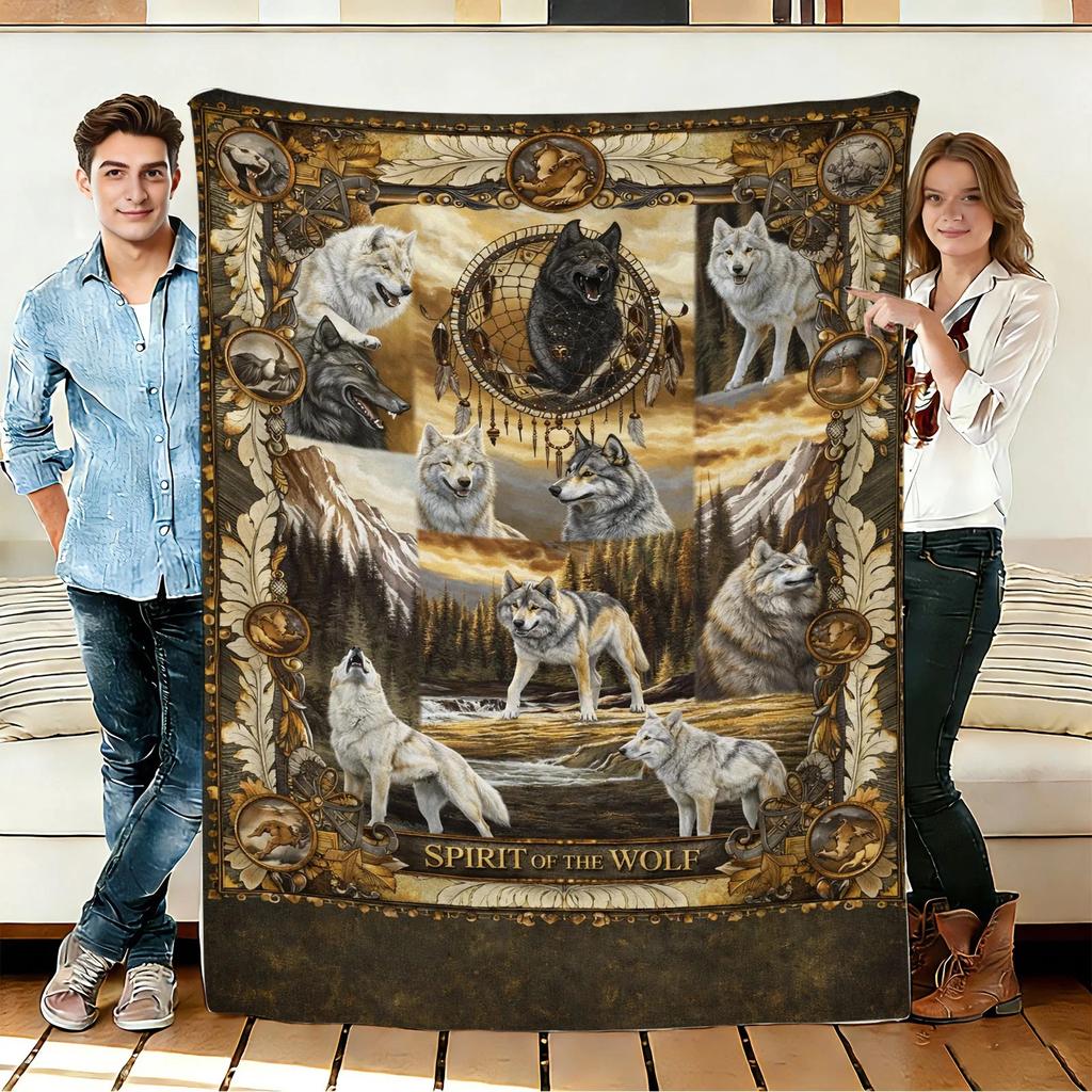 Wildlife Blanket Wolf Throw Blankets,Soft Lightweight for Couch Bed Sofa Decor