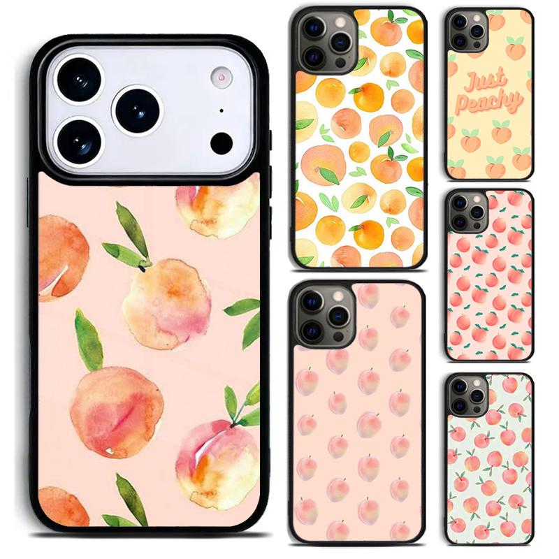 Эстетичный чехол для телефона с розовыми персиками для iPhone 17 16 15 Pro Max Air 14 13 12 11 Plus Ударопрочный Capa Cover