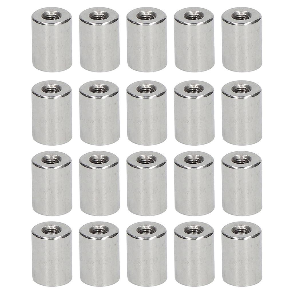 20Pcs Coupling Nut Round Rod Connector Female Thread 304 Stainless Steel M5x0.8 12 L16mm
