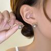 Новые французские минималистичные серые серьги-подвески с искусственным жемчугом, 2023, модные украшения, аксессуары для повседневной носки для девочек, женская вечеринка