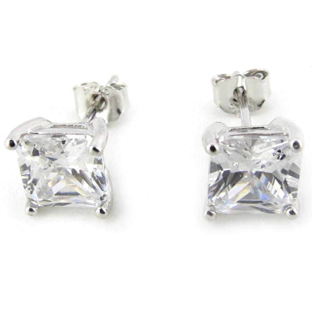 Les Trésors De Lily [N1339] - White 'Essentiel' Silver Earrings 6 Mm