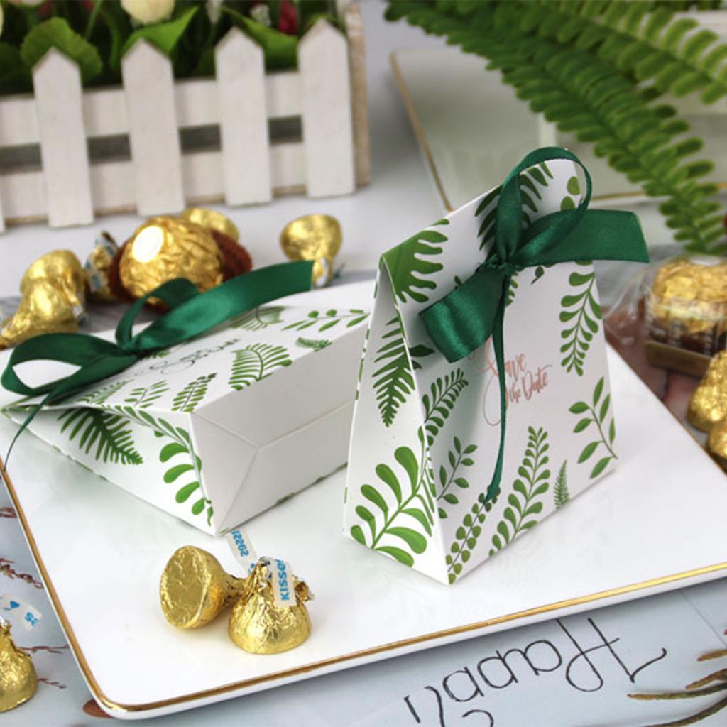 1-50pcs DIY Candy Boxes Wedding Gift Bag with Ribbon Party Favor for Wedding Easter Bridal Shower Birthday Party Favors Supplies