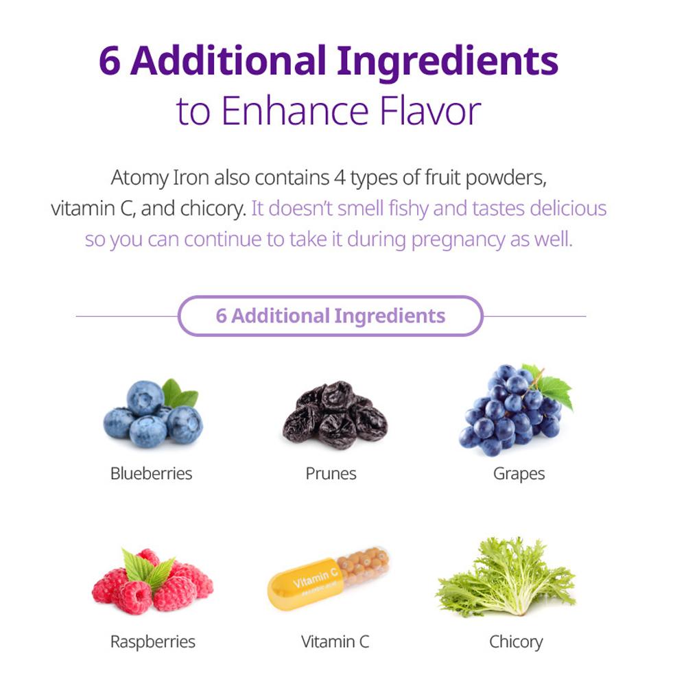 Atomy Железо со вкусом черники, негемовое