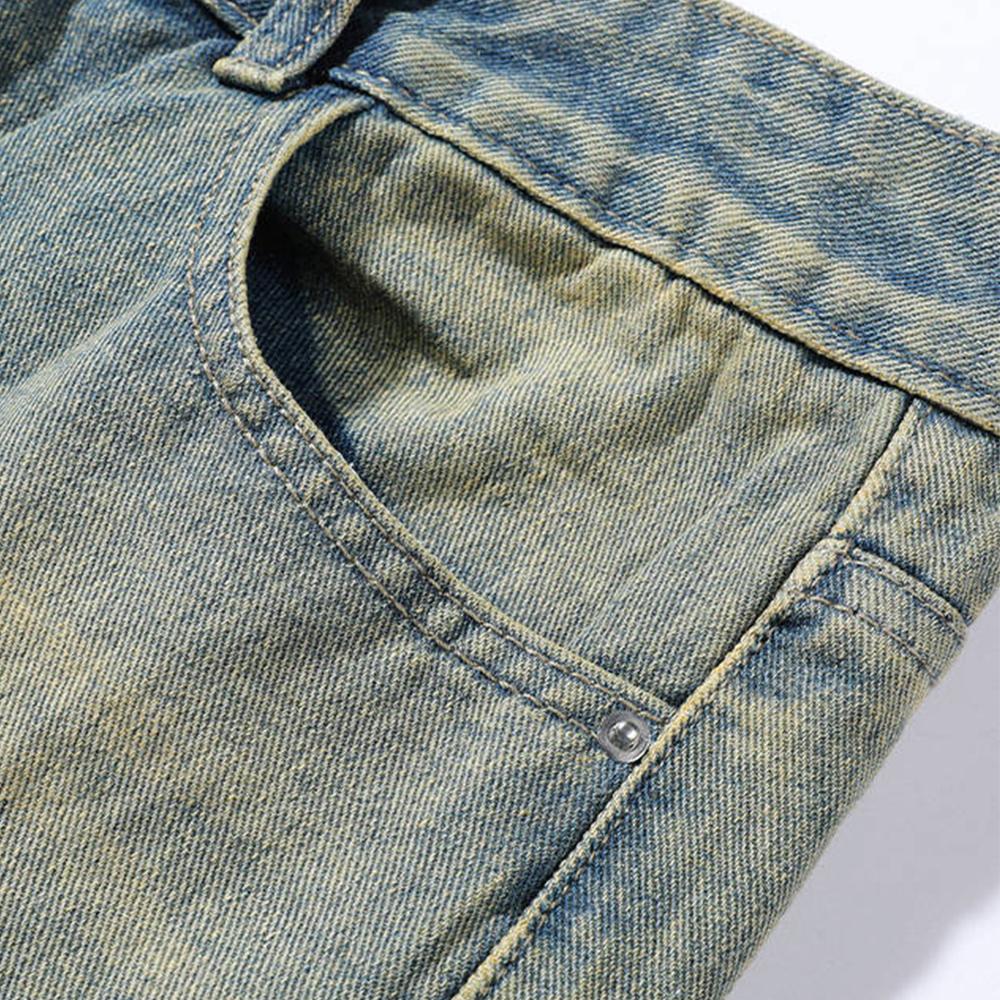 Мужские хлопковые весенние летние рваные джинсы повседневные брюки брюки винтажные широкие джинсовые брюки джинсы для мужчин модная одежда уличная одежда