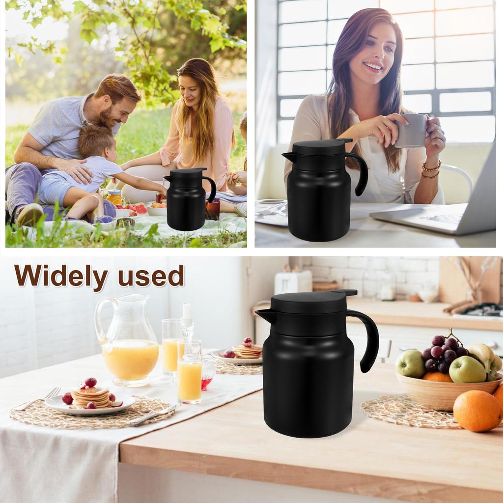 1000 ML Thermal Pot Large Capacity Insulated Water Pitcher 316 Stainless Steel Thermal Coffee Carafe with Detachable Tea Pots