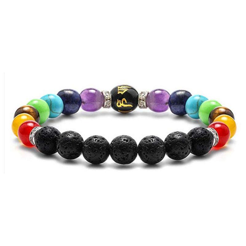 1 Pc Personalized Fashion Men's Non Fading Tiger Eye Woven Yoga Wheel Bead Bracelet Ornaments