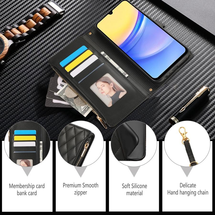 Элегантный стеганый чехол для телефона из синтетической кожи с роскошной металлической пряжкой и многофункциональным кошельком для iPhone, Samsung, Xiaomi, Google