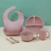 Набор силиконовой посуды, присоски, миски, ложки, детские силиконовые блюда для прикорма, карманы для полоскания рта, посуда для кормления