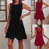 Women's Summer Solid Color Sleeveless Round Necklace Casual Short Dress
