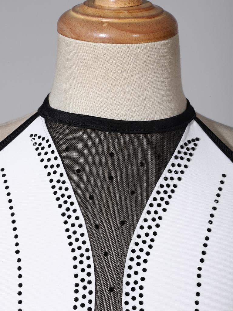 Детское балетное танцевальное трико для девочек без рукавов, гимнастическое тренировочное боди с блестящими стразами, танцевальные костюмы с открытой спиной