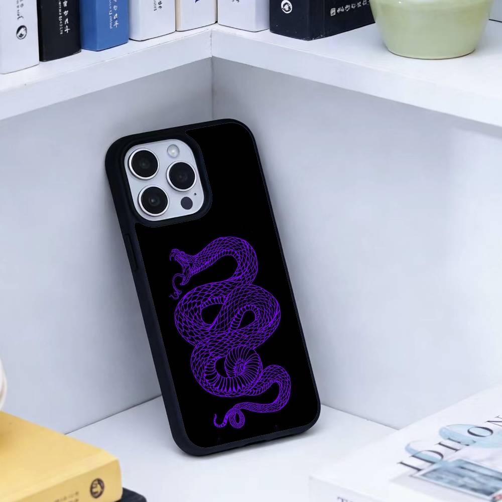 Классический чехол для телефона со змеей для iPhone 17, 16, 15, 14, 13, Pro, Max, Plus, Магнитный для беспроводной зарядки Magsafe