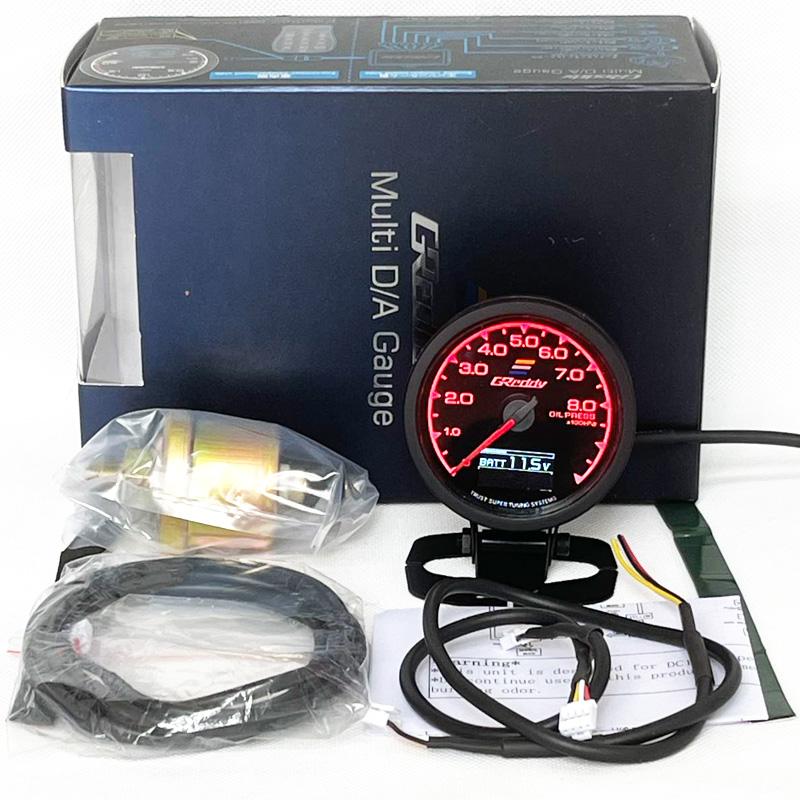 GReddi Boost Gauge Water Temp 7 Warna LCD Display Turbo Oil Pressure RPM Tachometer Racing Mete