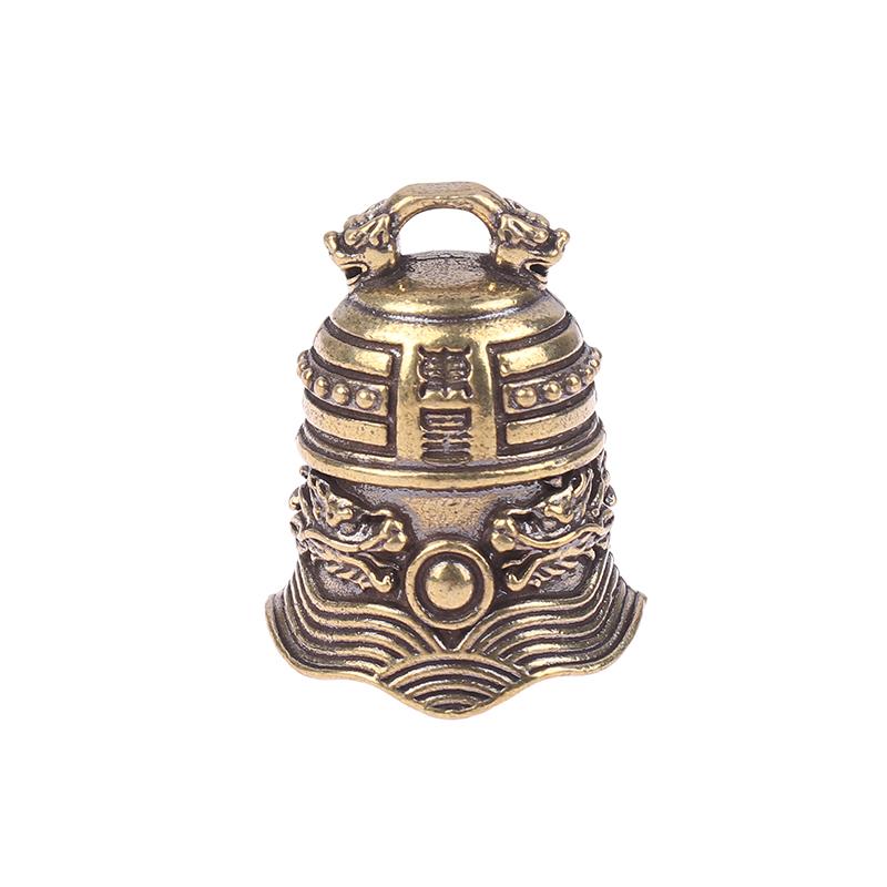 1Pc Brass Handicraft Dragon Bell Keychain Car Interior Double Dragon Playing Beads Bell Brass Bell Home Decoration Pendant