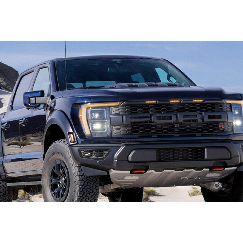 Декоративная накладка на передний бампер автомобиля, рамка противотуманных фар для Ford F150 Raptor 2022 2023, внешние аксессуары, черный ABS