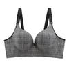 Gather Bra for Women Plaid Thick Adjustable Invisible Bra Without Steel Ring A Cup Sexy Push Up Bralette Sensual Lingerie