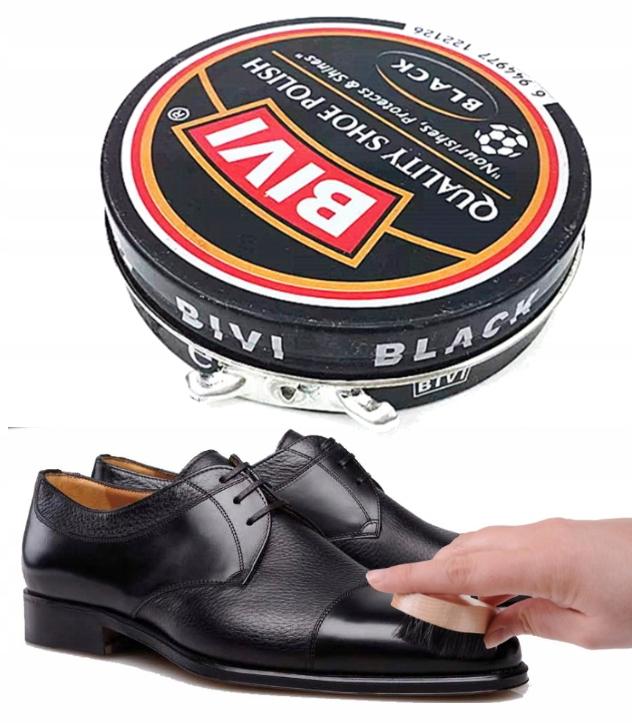 Black leather cream, shoe polish, wax