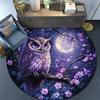 Night Owl Round Area Rug,Carpet Rug for Living Room Bedroom Sofa Playroom Decor,Non-slip Floor Mat