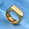 Retro Ring Pure Color Polished Titanium Steel Flat Surface Simple Style Luster Multi Sizes Anti-Rust Lightweight Finger Jewelry