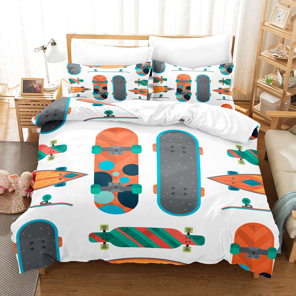 Colorful Skiing Sport 3D Print Bedding Set Cozy Duvet Cover King Queen Twin Single Size Birthday Gift Boy Kid Bedroom Decoration