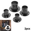 2Pcs Steel Pipe Bracket Tube Support Flange Seat Wardrobe Hanging Rail Rod Pole Socket End Holders 19-32mm Flange Rod Holder
