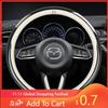 2025 Горячая карбоновая кожаная накладка на руль автомобиля для Mazda 3 5 6 SKYACTIV Axela Atenza CX30 CX5 CX8 CX9 MX5 RX8 RX7 BT50 Ac