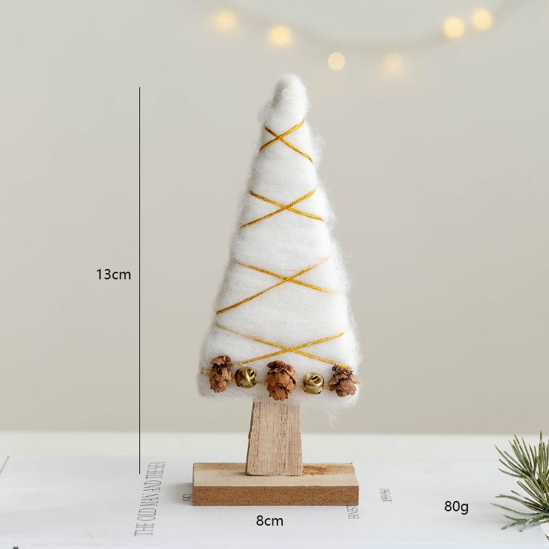 Wool Felt Nordic Ornaments Wood Christmas Tree Elk Old Man Snowman Sheep Felt Ornaments Xmas Decorations For Home Doll Decor