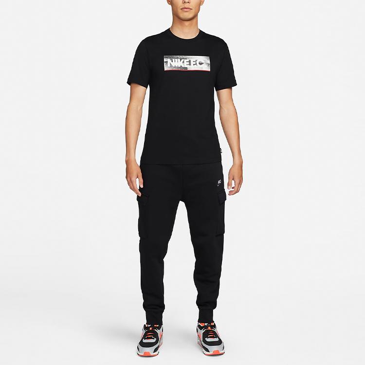 Nike T Shirts Men's Black Crew Neck Moderate Straight Fit DH7445-010