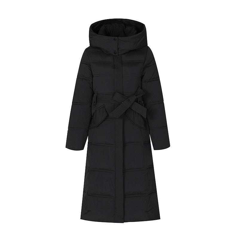 Thickened long knee down cotton-padded jacket, winter new waist thin cotton-padded jacket, middle-aged cotton-padded jacket