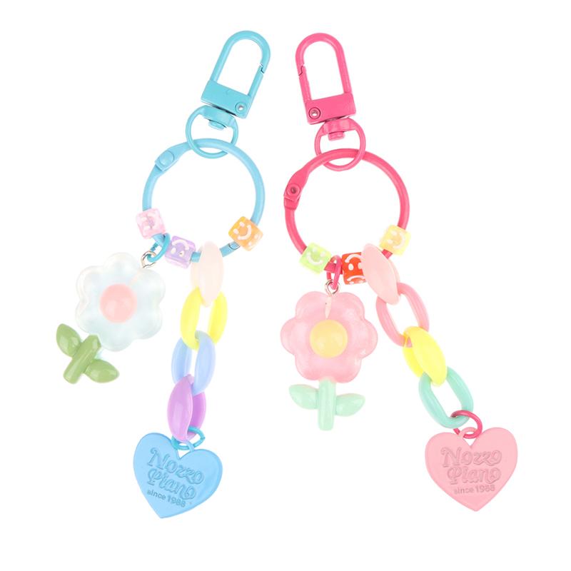 Милый брелок-тюльпан с цветочным кулоном, кольцо для ключей Love, рюкзак, автомобильные подвески, украшение для сумки, аксессуары