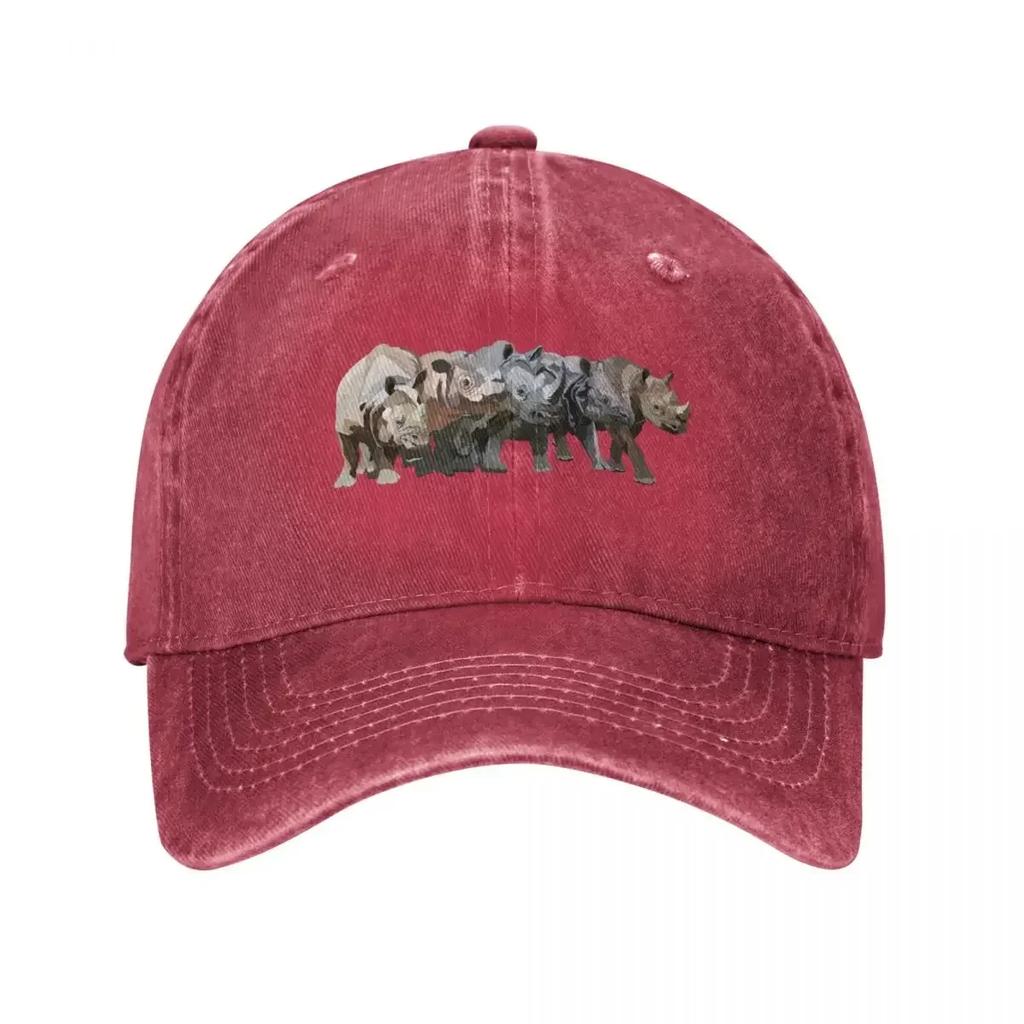 Rhino Species Baseball Cap Sun Hat For Beach Custom Cap Men Hats Womens