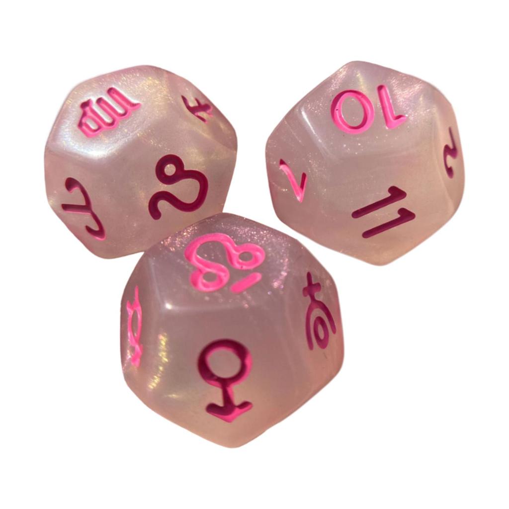 3x 12-гранные игральные кости, развлекательные игрушки, астрологические игральные кости для ролевых игр KTV, настольные игральные кости для вечеринок, многогранная игра для вечеринок