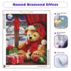 5D Алмазная вышивка крестом Рождественский медведь Алмазная картина Животное Мозаика Окно Изображение горный хрусталь Подарок 30x40 см/12x16 дюймов