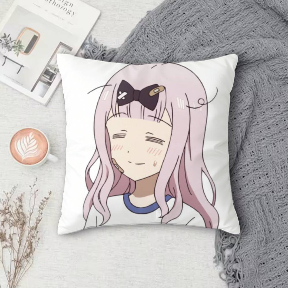 Kaguya-Sama Love Is War Kaguya-Sama Double-Sided Printed Square Pillow Cover Decorative Cushion Cover For Sofa Bedroom Bedside