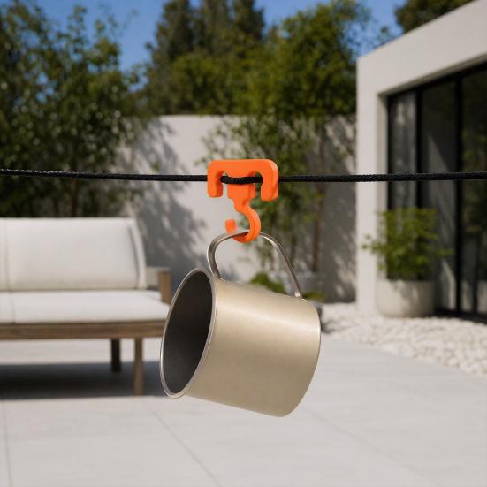 Tent Rope Hook, Multifunction Outdoor Camping Hook, Secure Fit Durable Hiking Accessories, for Tent Ropes Clotheslines Canopy