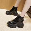 Ботинки Мартин на внутренней платформе женские 2025 новые осенне-зимние женские черные ботинки Челси детские на толстой подошве полусапоги тренд