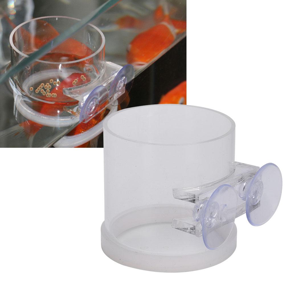 Acrylic Transparent Fish Feeding Ring Food Feeder with Suction Cup for Aqarium Fishing Tank
