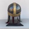 Gjermundbu Viking Helmet Anglo Saxons Medieval Helmet With Chainmail Wooden Stand
