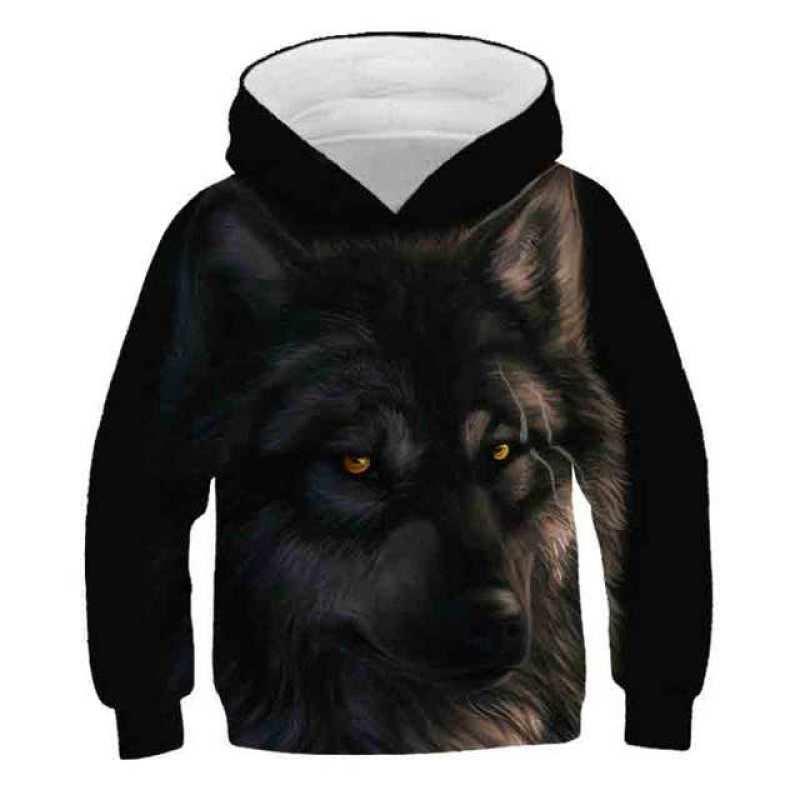 2024 Новый Wolf 3D Printed Hoodie Boys Весна Осень Повседневный свитер для мальчиков Спортивный костюм Модная одежда для мальчиков 4-14Y Hoodies Одежда